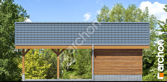 Дворовой фасад Гаражный навес Н3