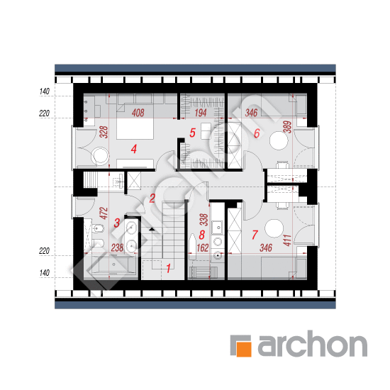 Проект будинку ARCHON+ Будинок під сосною 3 План мансандри