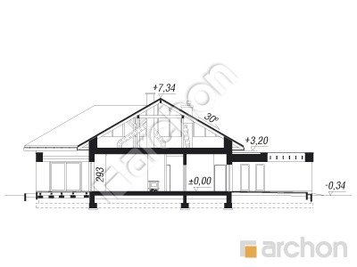 Проєкт будинку ARCHON+ Будинок в нігеллах 2 (Г2) Розріз будинку
