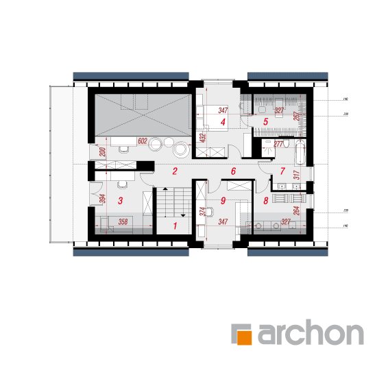 Проект дома ARCHON+ Дом в стифнолобиуме План мансандри