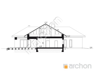 Проєкт будинку ARCHON+ Будинок в підсніжниках 4 (Г2) Розріз будинку