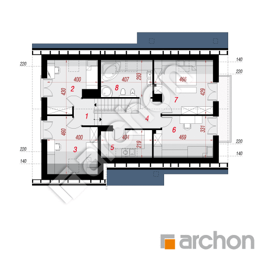 Проект будинку ARCHON+ Будинок в айдаредах 5 (А) План мансандри