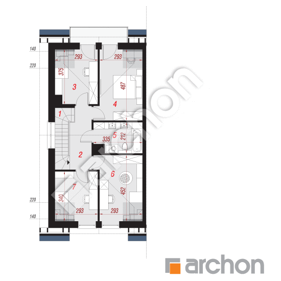 Проект будинку ARCHON+ Будинок під гінко 20 (ГБ) План мансандри