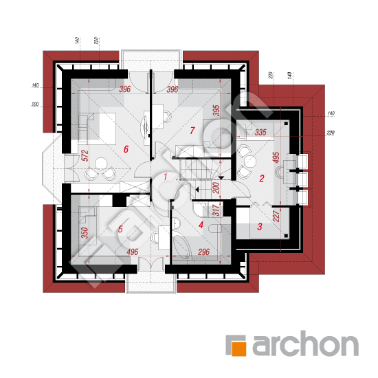 Проект будинку ARCHON+ Будинок в нектаринах вер.2 План мансандри