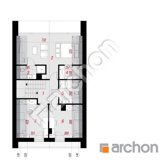 Проект будинку ARCHON+ Будинок у папаверах 2 (ВЕ) План мансандри