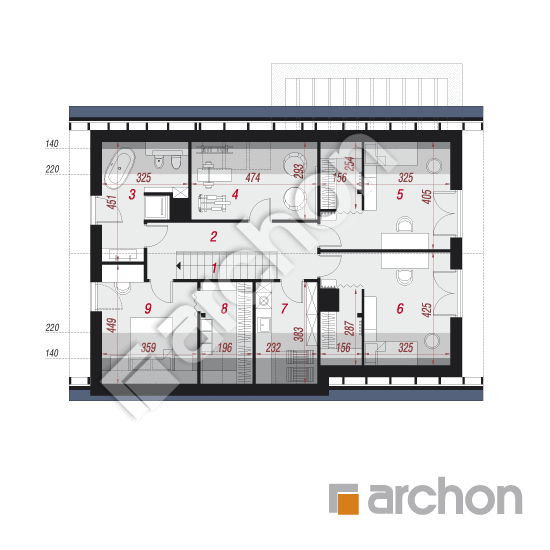 Проект будинку ARCHON+ Будинок в комміфорах 5 План мансандри