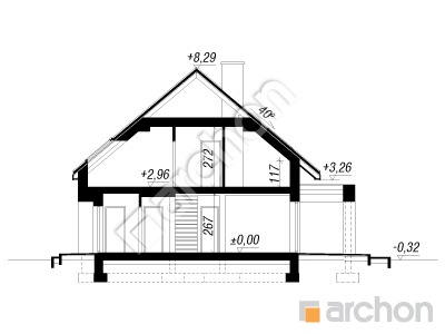 Проект дома ARCHON+ Дом в коммифорах 5 Розріз будинку