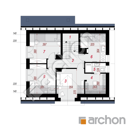 Проект будинку ARCHON+ Будинок в люцерні 8 План мансандри