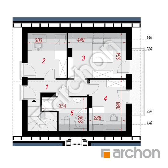 Проект будинку ARCHON+ Будинок в суниці 3 План мансандри