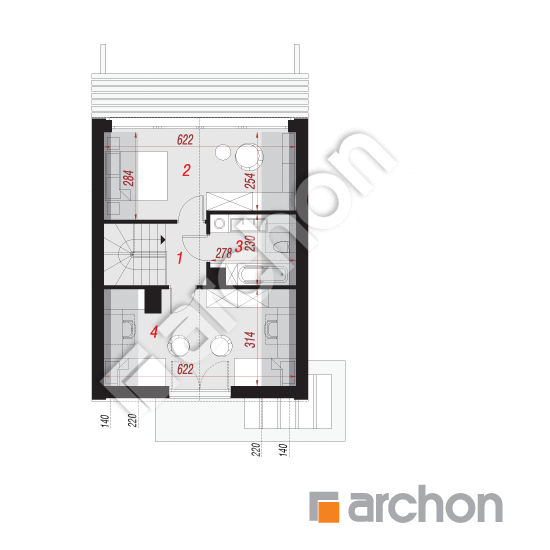 Проект дома ARCHON+ Дом в голокучнике (А) План мансандри