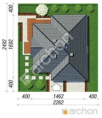 Проєкт будинку ARCHON+ Будинок в джонагольдах вер.2 Ситуація
