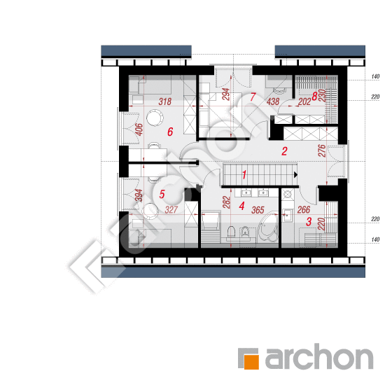 Проект будинку ARCHON+ Будинок в смарагдах План мансандри