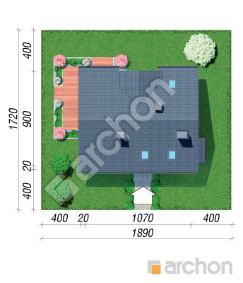 Проєкт будинку ARCHON+ Будинок в смарагдах Ситуація