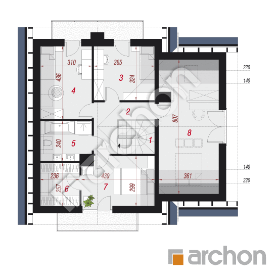 Проект будинку ARCHON+ Будинок в сон-траві 3 (Г) План мансандри