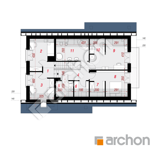 Проект будинку ARCHON+ Будинок в айдаредах 2 вер. 2 План мансандри