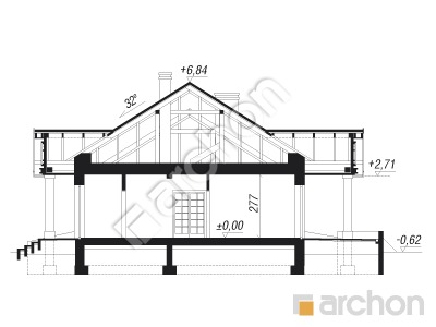 Проект дома ARCHON+ Дом в гаурах (Г2) Розріз будинку