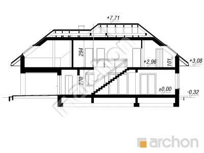Проект дома ARCHON+ Дом в сосенках Розріз будинку