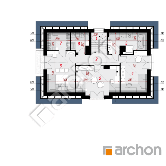 Проект будинку ARCHON+ Будинок в майорані (Н) План мансандри