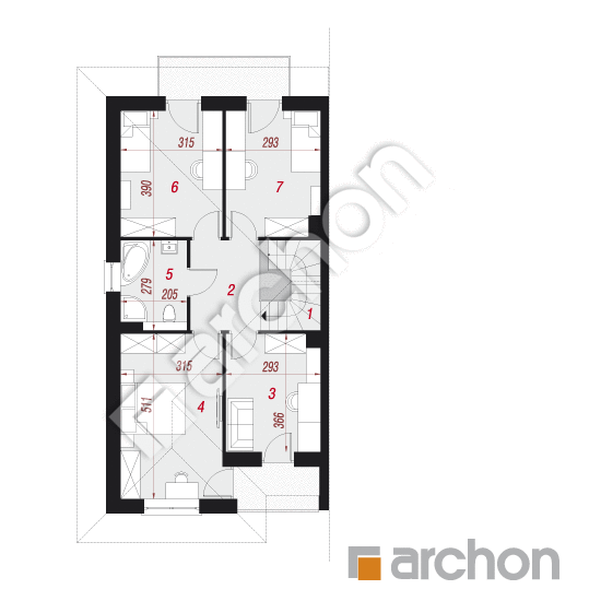 Проект дома ARCHON+ Вилла Амелия (Б) вер.2 План першого поверху