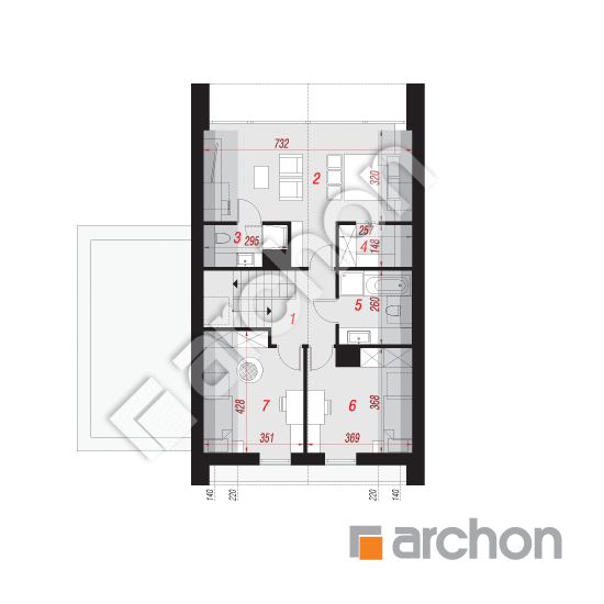 Проект дома ARCHON+ Дом в папаверах 2 План мансандри