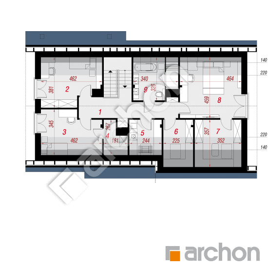 Проект дома ARCHON+ Дом в гейджее 4 (Г2Т) План мансандри