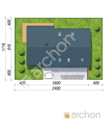 Проект дома ARCHON+ Дом в гейджее 4 (Г2Т) Ситуація