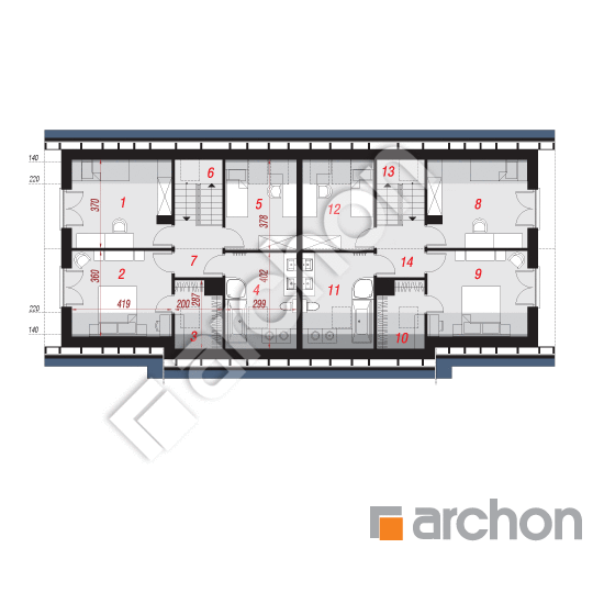 Проект дома ARCHON+ Дом в хлорофитуме (АР2) План мансандри