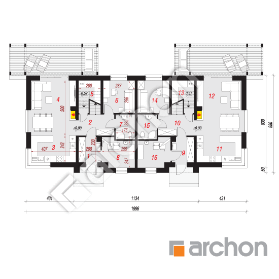 Проект будинку ARCHON+ Будинок в хлорофітумі (АР2) План першого поверху