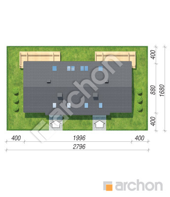 Проєкт будинку ARCHON+ Будинок в хлорофітумі (АР2) Ситуація