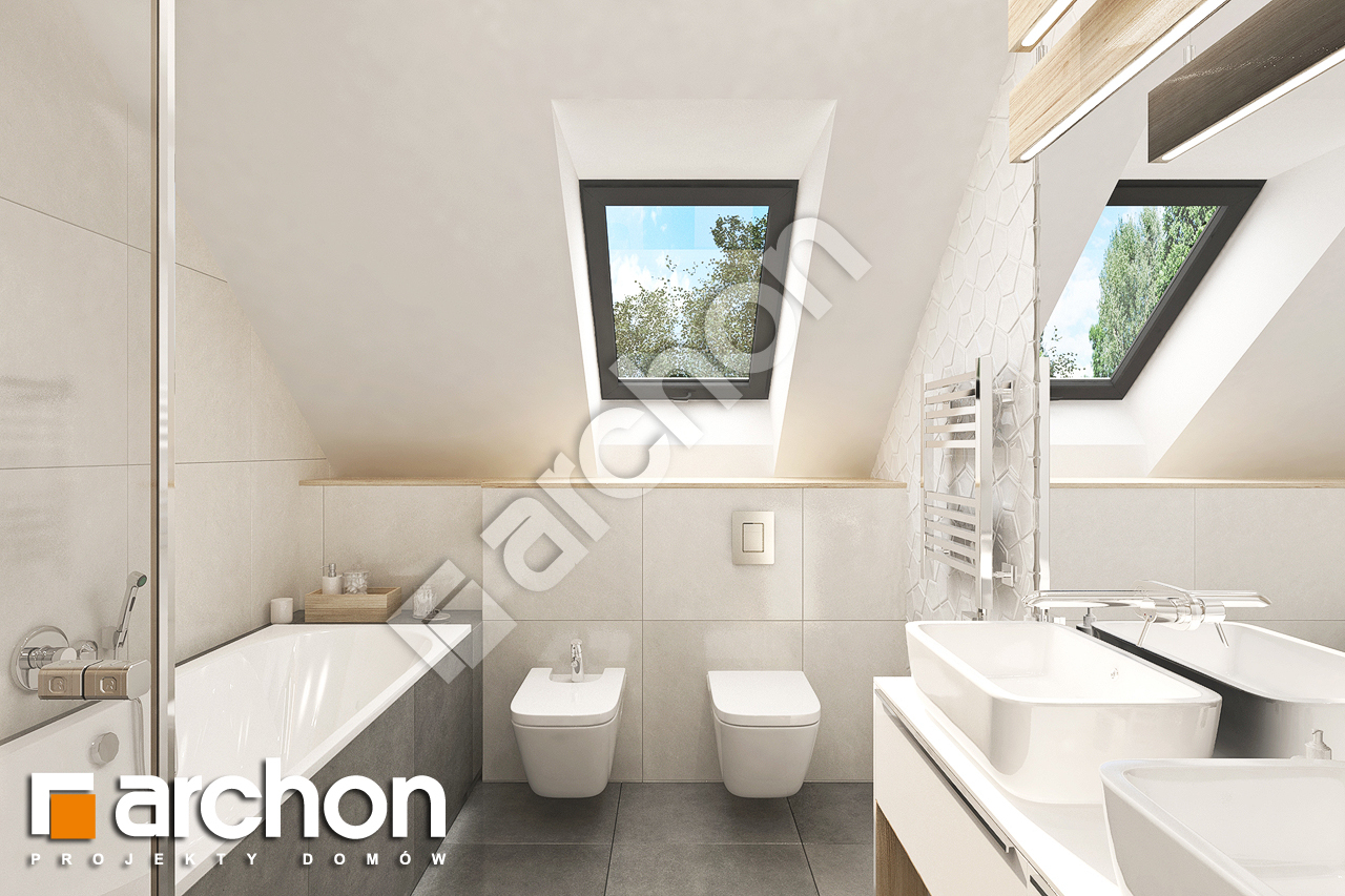 Проект будинку ARCHON+ Будинок в малинівці 8 (Г2) візуалізація ванни (візуалізація 3 від 1)