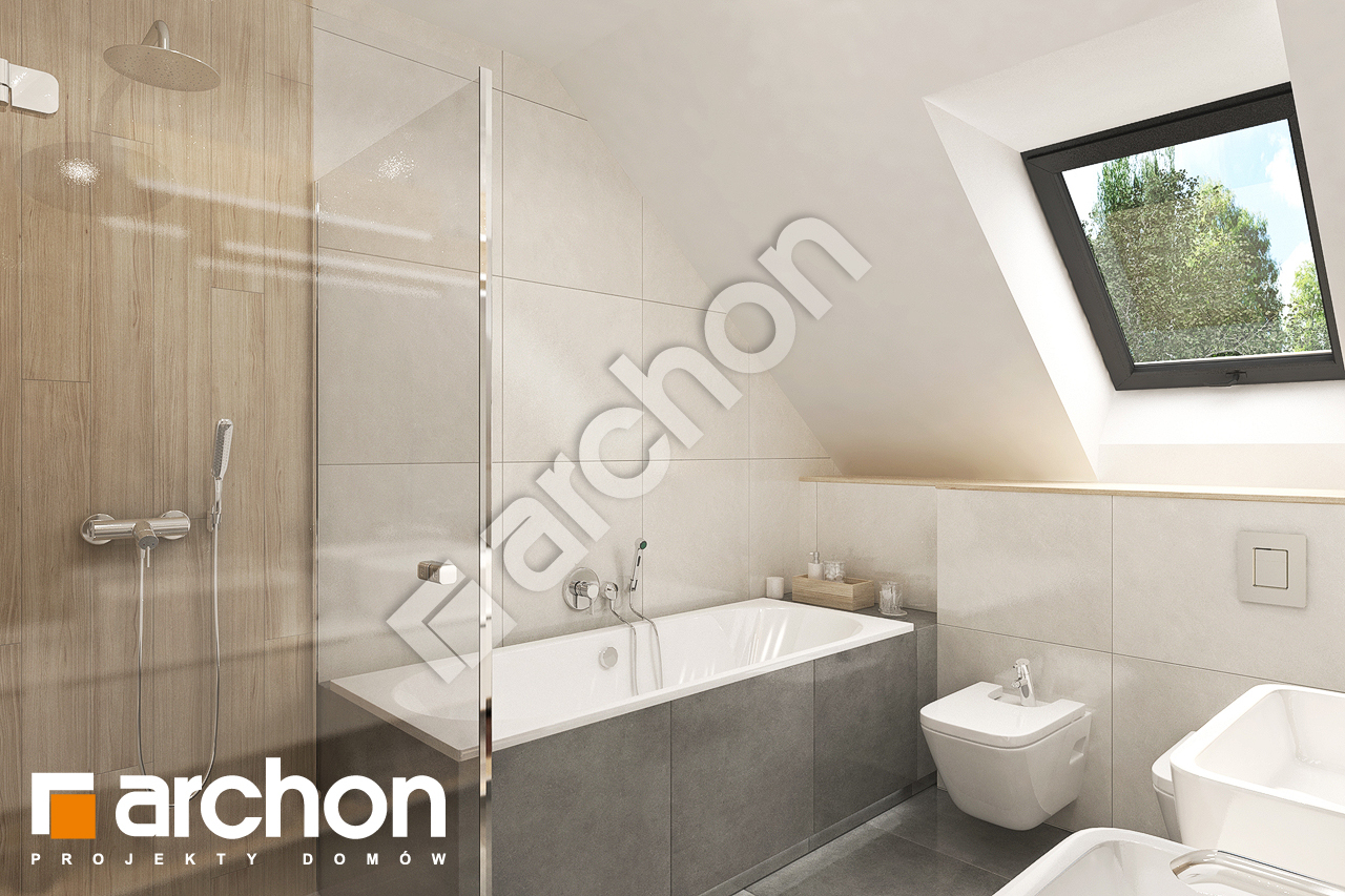 Проект будинку ARCHON+ Будинок в малинівці 8 (Г2) візуалізація ванни (візуалізація 3 від 2)