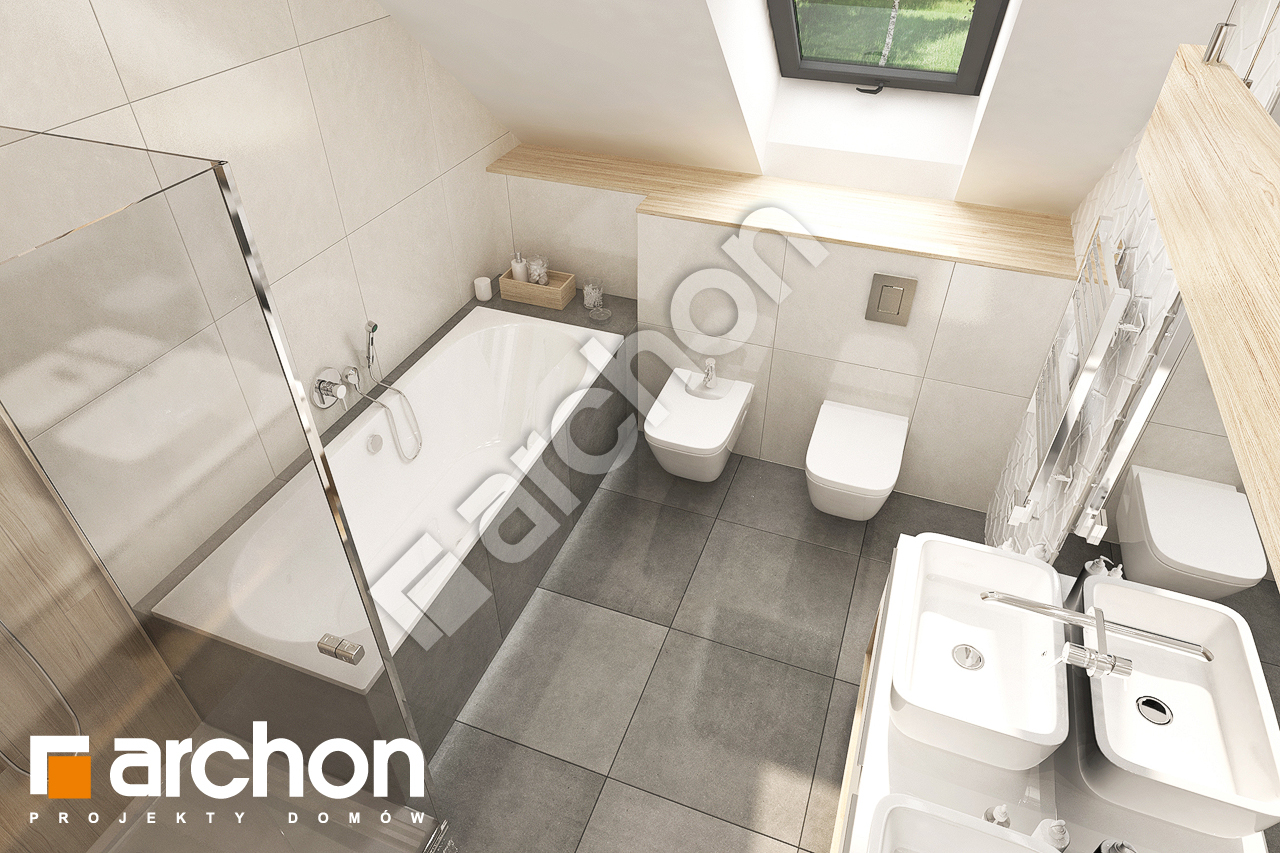Проект будинку ARCHON+ Будинок в малинівці 8 (Г2) візуалізація ванни (візуалізація 3 від 4)