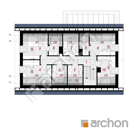 Проект будинку ARCHON+ Будинок в малинівці 8 (Г2) План мансандри