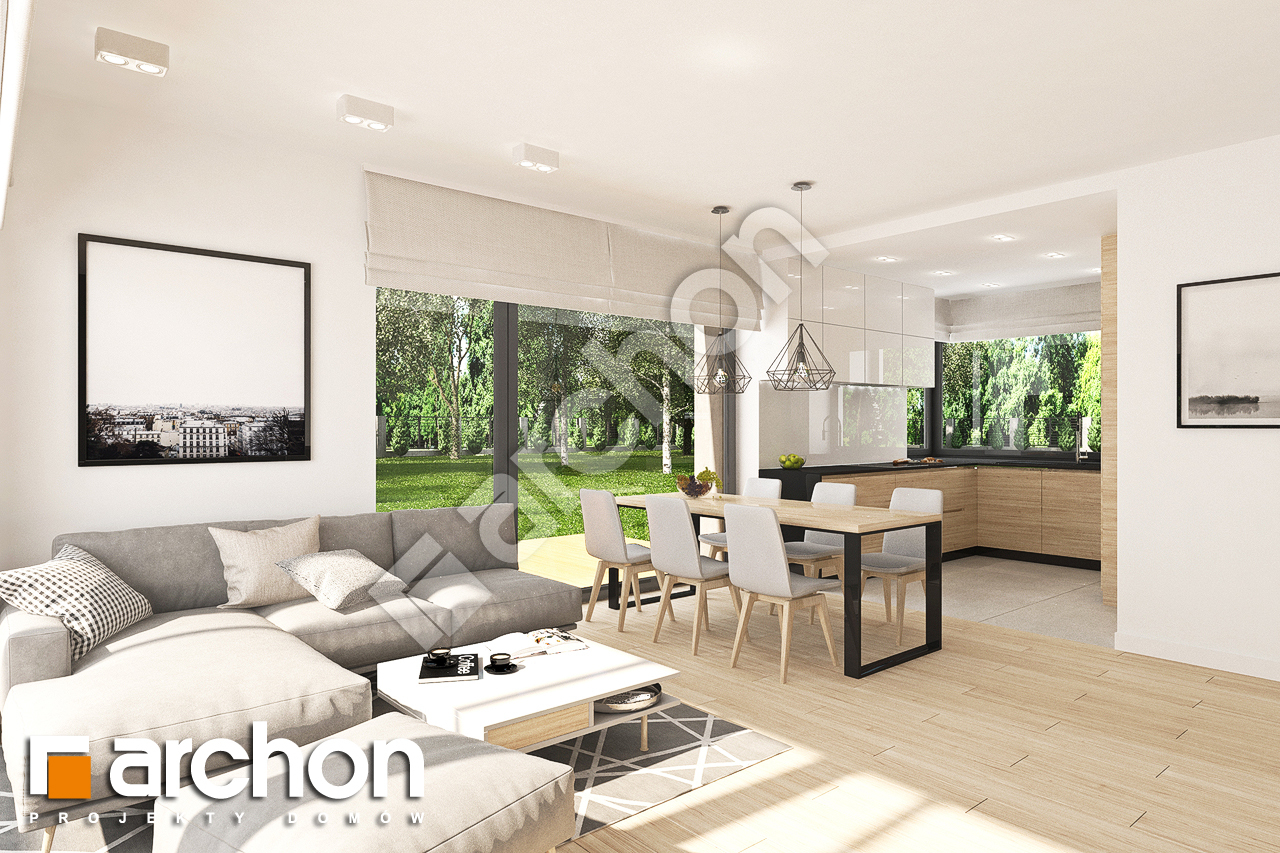 Проект будинку ARCHON+ Будинок в малинівці 8 (Г2) денна зона (візуалізація 1 від 1)