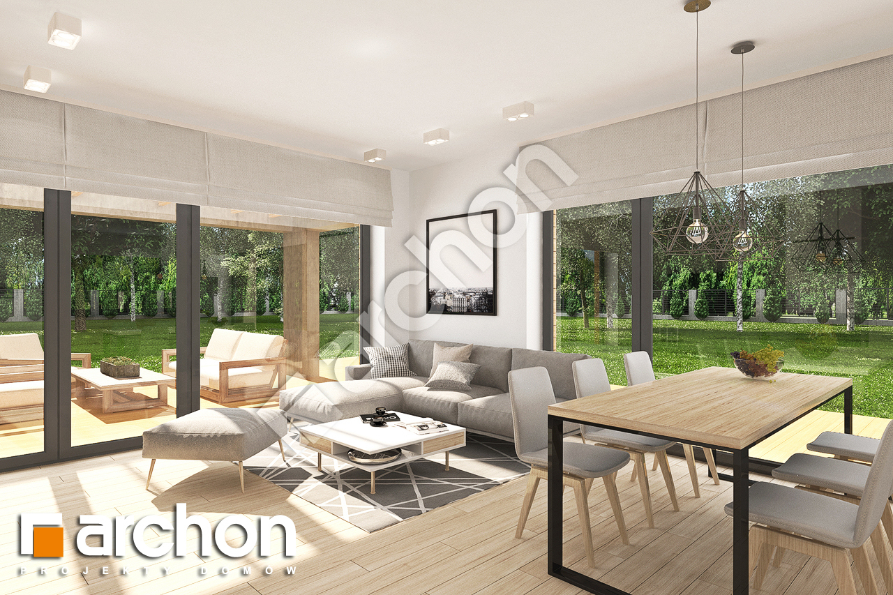Проект будинку ARCHON+ Будинок в малинівці 8 (Г2) денна зона (візуалізація 1 від 2)