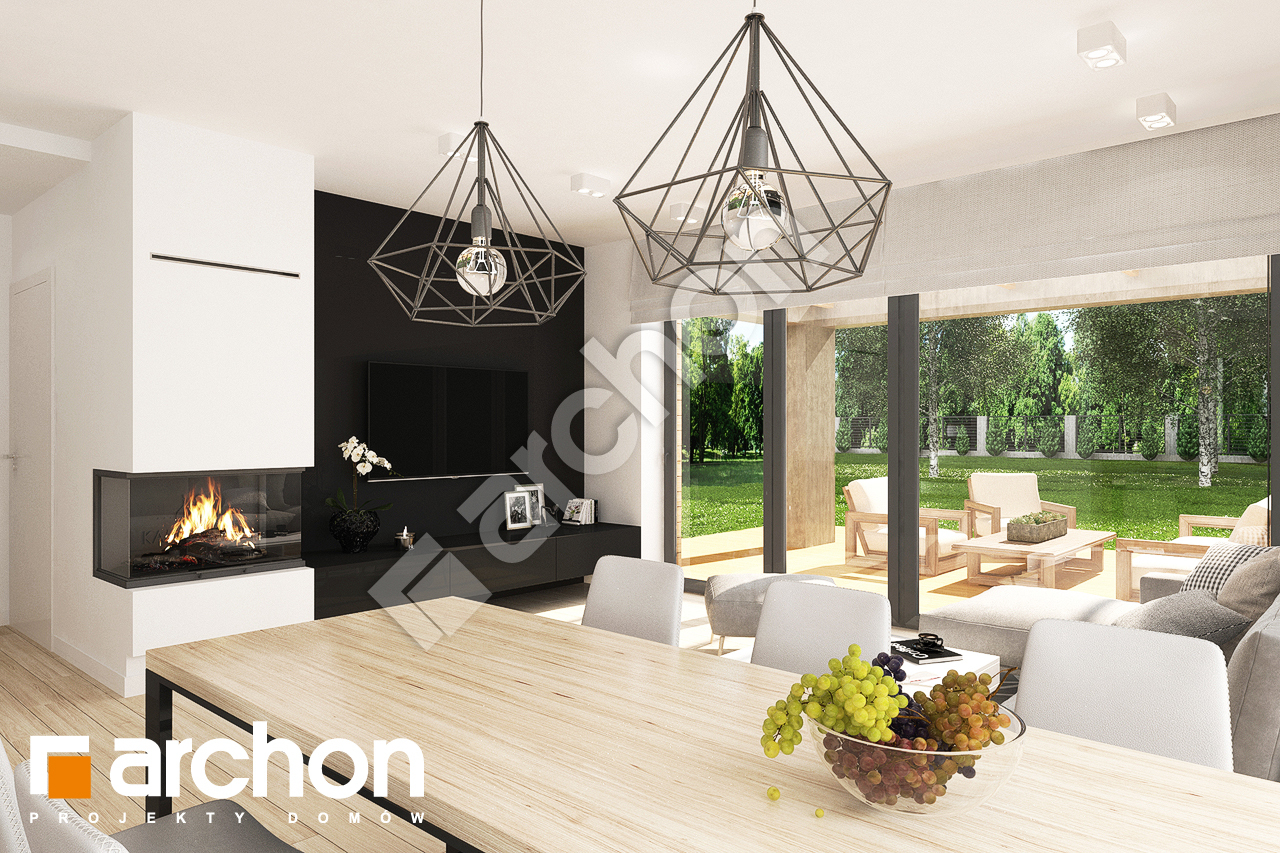 Проект будинку ARCHON+ Будинок в малинівці 8 (Г2) денна зона (візуалізація 1 від 4)