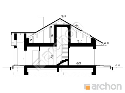 Проект дома ARCHON+ Дом под красной рябиной 12 вер. 2 Розріз будинку