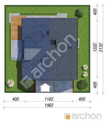 Проєкт будинку ARCHON+ Будинок в тим'яні 5 TERMO вер.2 Ситуація