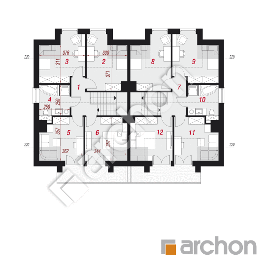 Проект будинку ARCHON+ Будинок в клематисах 22 (Р2) вер. 2 План мансандри