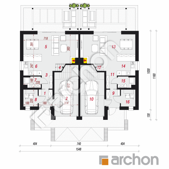Проект будинку ARCHON+ Будинок в клематисах 22 (Р2) вер. 2 План першого поверху