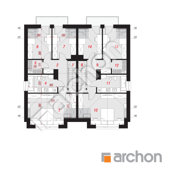 Проект будинку ARCHON+ Будинок під гінко 16 (ГР2) План мансандри