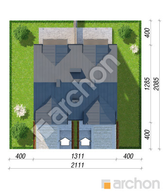 Проект дома ARCHON+ Дом под гинко 16 (ГР2) Ситуація