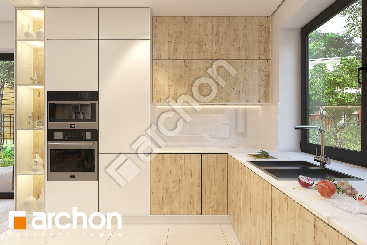 Проект дома ARCHON+ Дом в малиновках 11 (ГА) визуализация кухни 1 вид 2