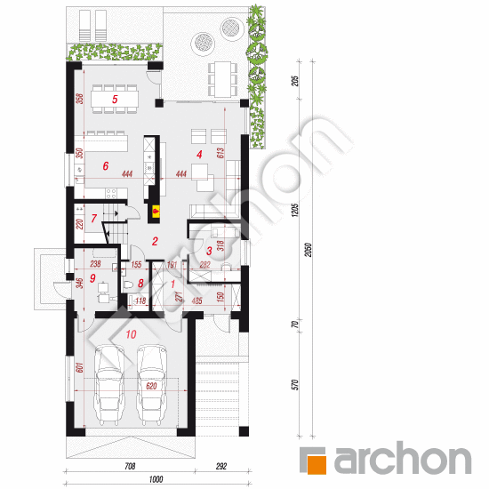 Проект дома ARCHON+ Дом в червени 2 (Г2) План першого поверху