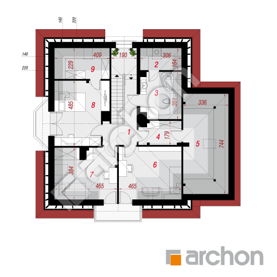 Проект будинку ARCHON+ Будинок в тим'яні 4 вер.2 План мансандри
