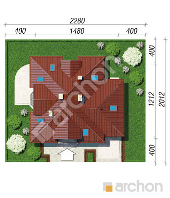 Проєкт будинку ARCHON+ Будинок в тим'яні 4 вер.2 Ситуація