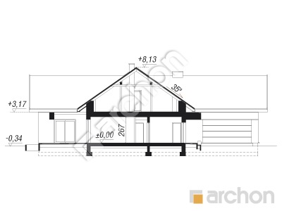 Проєкт будинку ARCHON+ Будинок в первоцвітах 12 (Г2) Розріз будинку