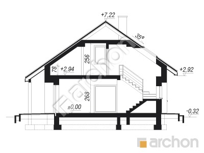 Проєкт будинку ARCHON+ Будинок у вівсянниці 2 Розріз будинку