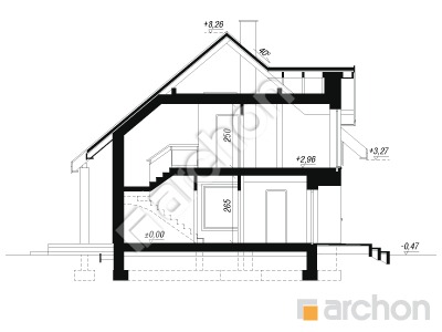 Проект дома ARCHON+ Дом в яблонках 5 вер.2 Розріз будинку