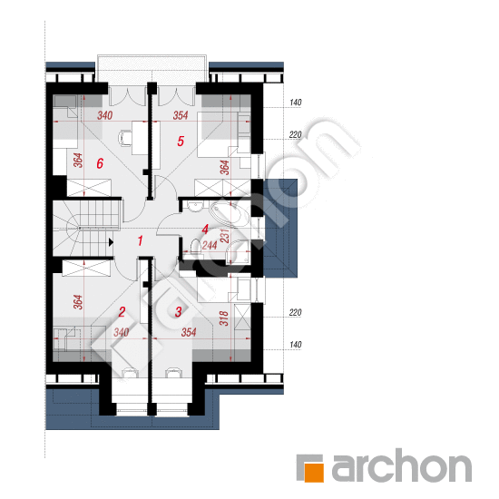 Проект будинку ARCHON+ Будинок в клематисах 9 (Б) вер. 3 План мансандри